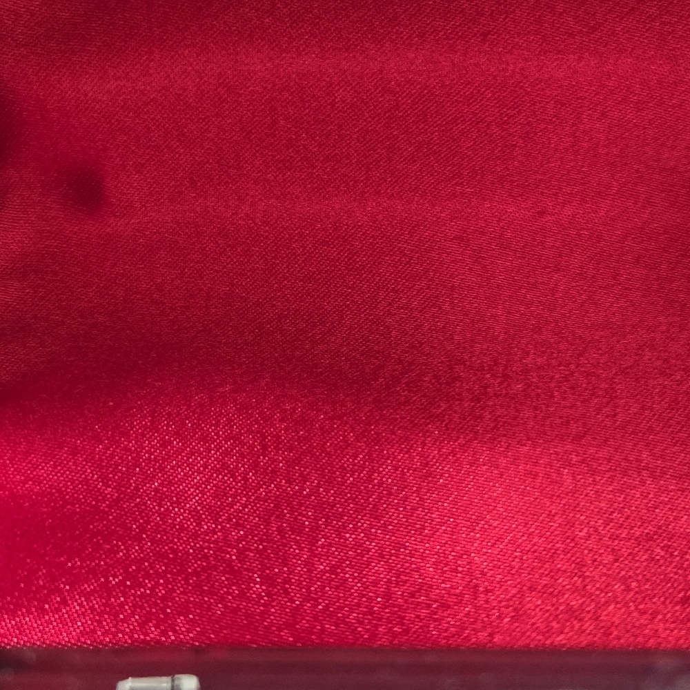 Lulu Townsend Red Satin Evening Clutch Silver Chain Strap - Picture 8 of 8
